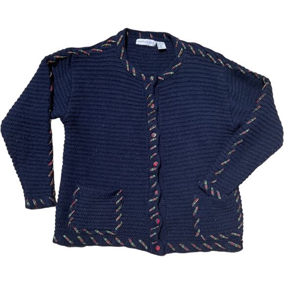 Northern Isles 100% Wool Cardigan Sweater Sz S/P - Picture 2 of 4